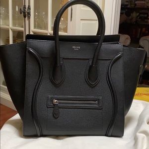 Celine black leather classic bag